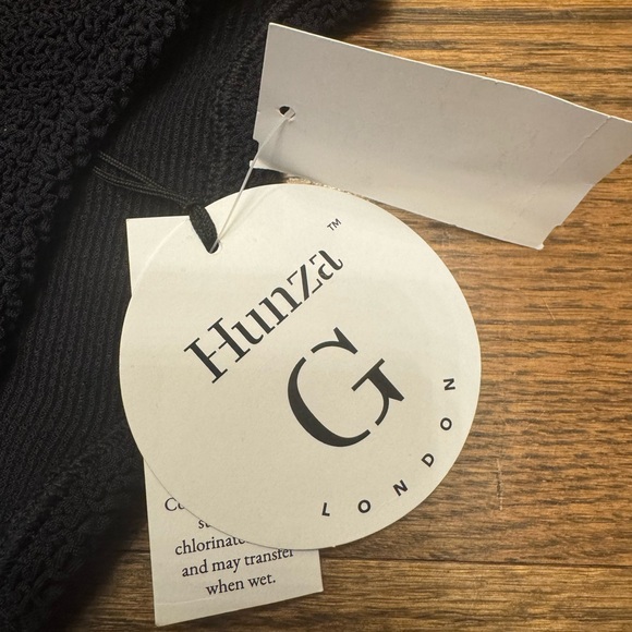 Hunza G London Phoebe One Size Black Textured Bikini Bottom NWT - Picture 4 of 5